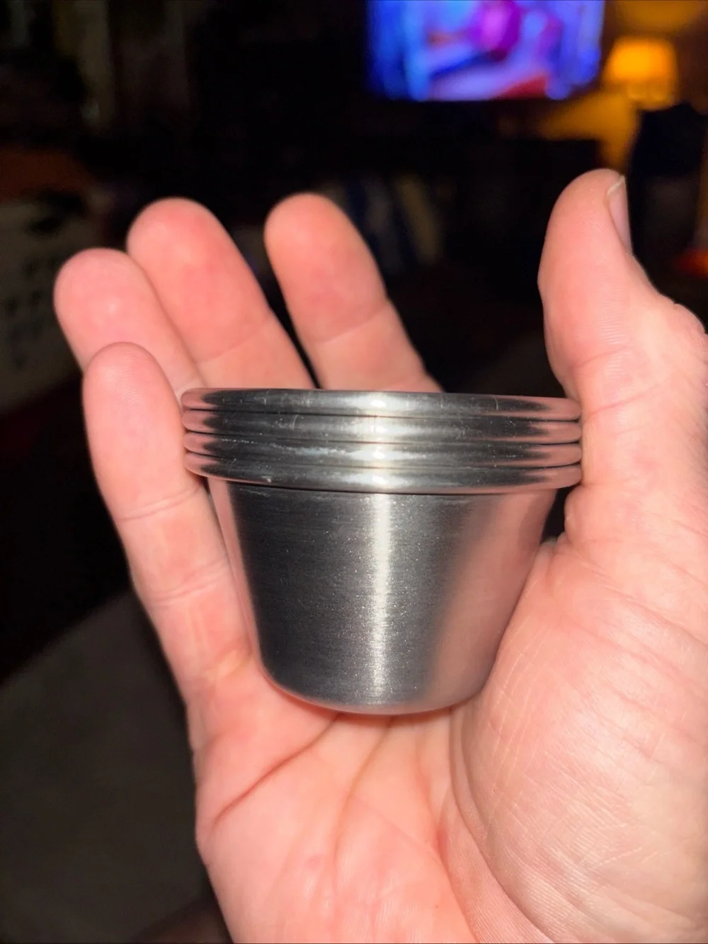 Stainless Steel Stackable mini Cups - Silver ikea lot of 4